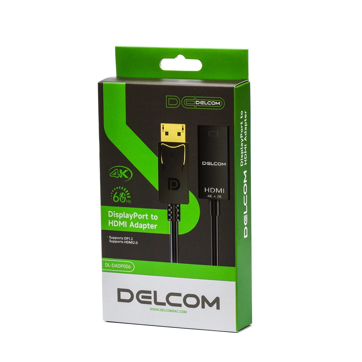 ADAPTADOR Displayport DP a HDMI 4k delcom|caja verde