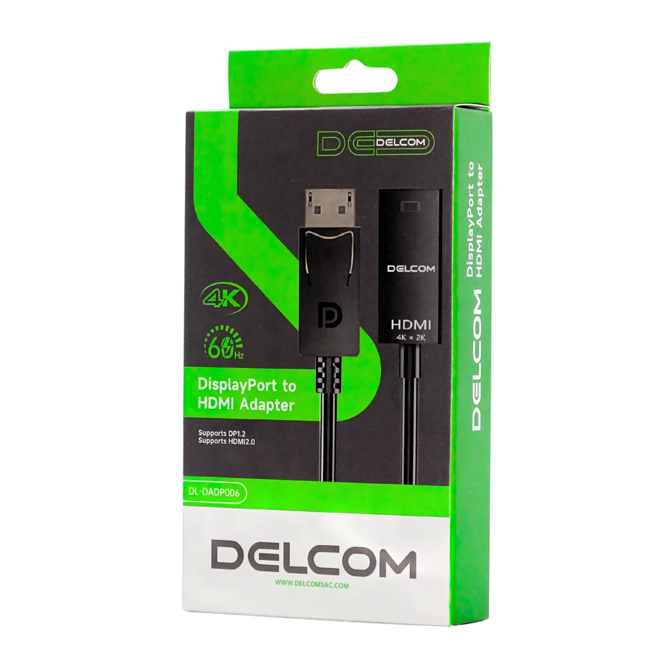 Adaptador Displayport DP a VGA delcom metal verde