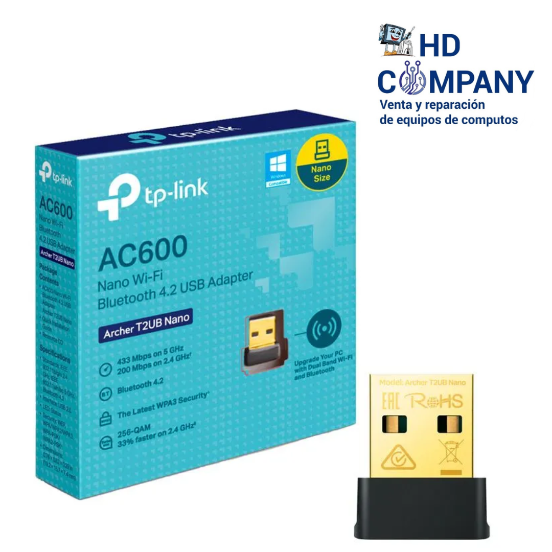 Adaptador WIFI + BLUETOOTH TP-LINK archer t2ub NANO usb AC600