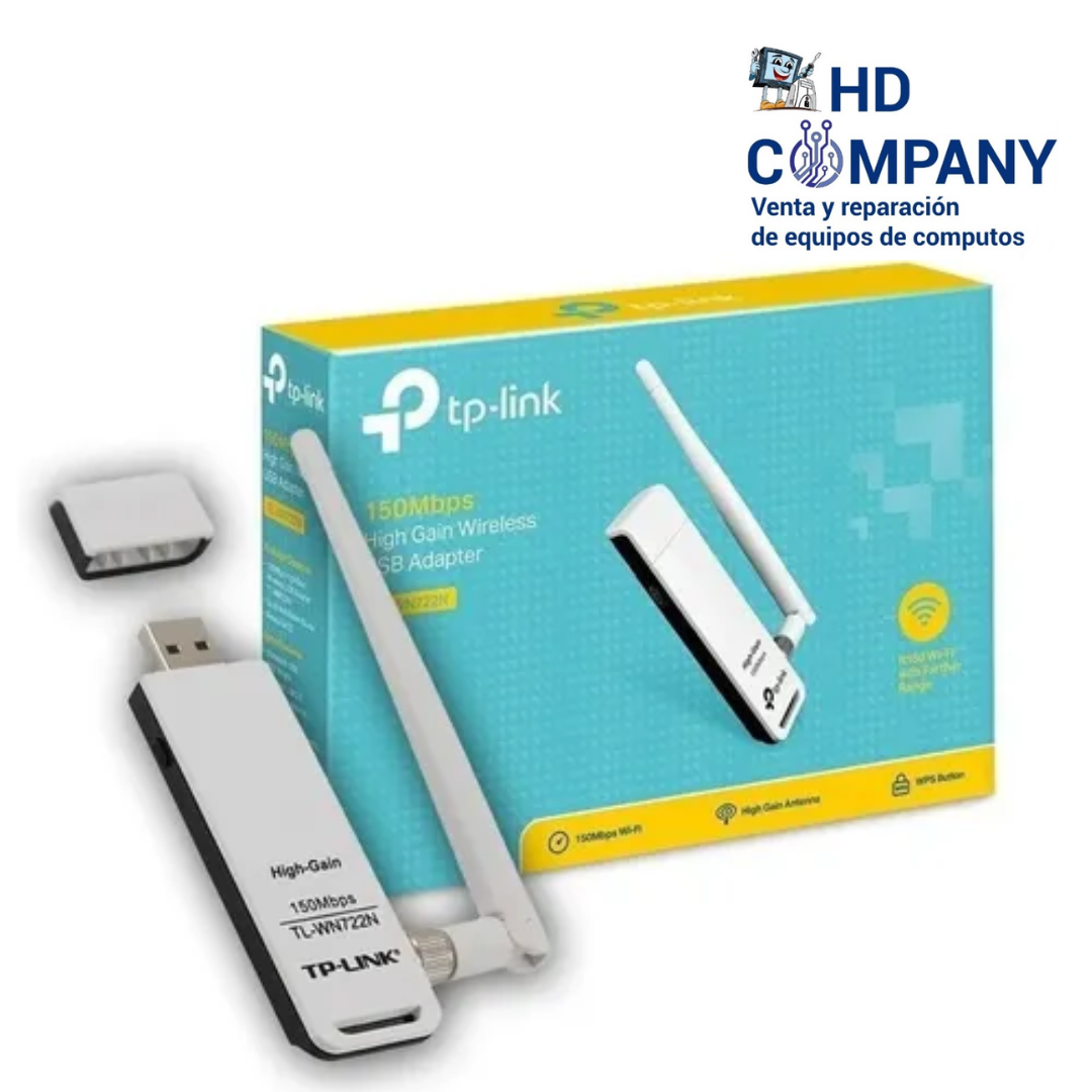 Adaptador inalambrico TP-Link TL-WN722N, 2.4GHz WI-FI