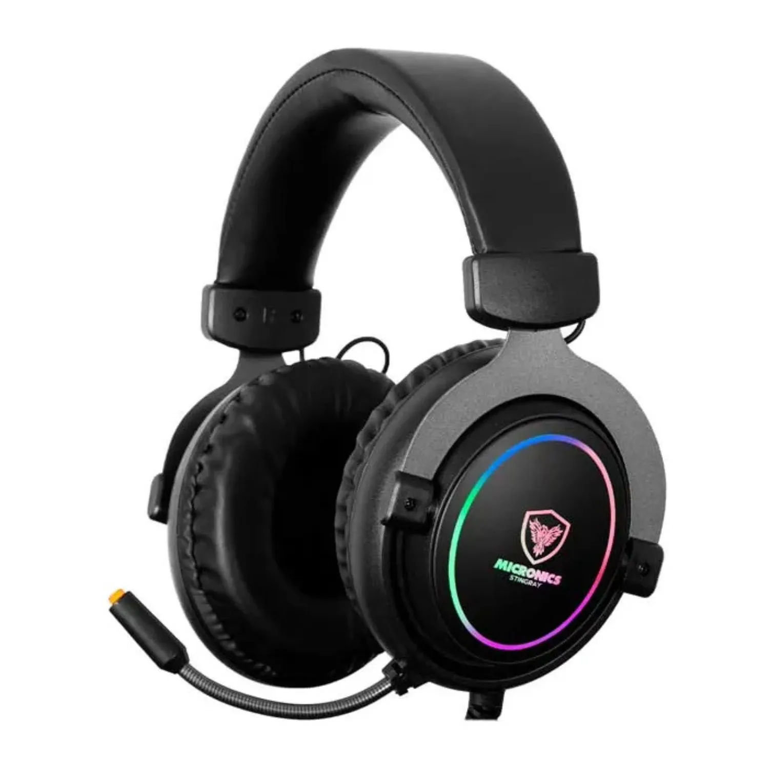 Audifono Gamer Micronics Stingray HG-821 Sonido 7.1 RGB USB con Micrófono Negro