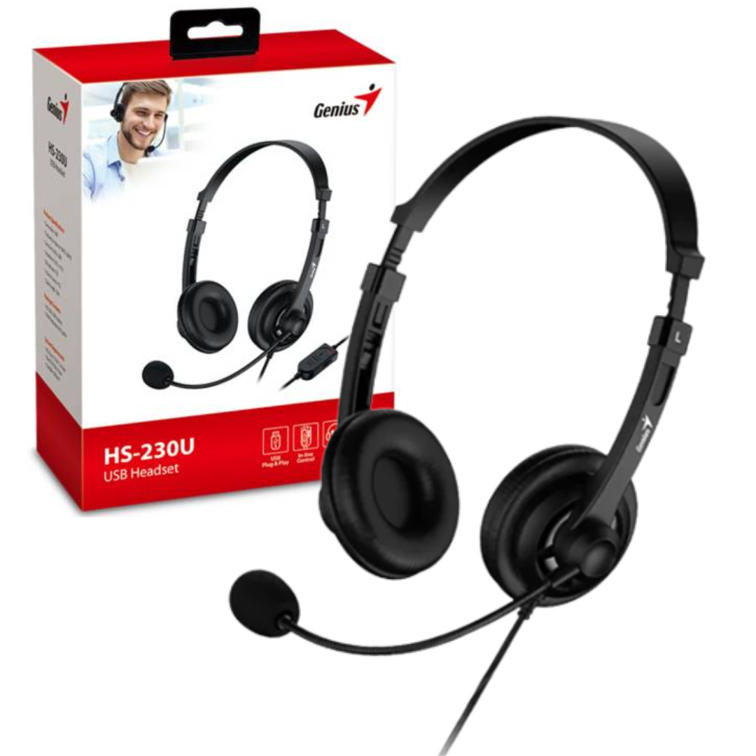 Auricular GENIUS HS-230U con micrófono negro	TIPO USB