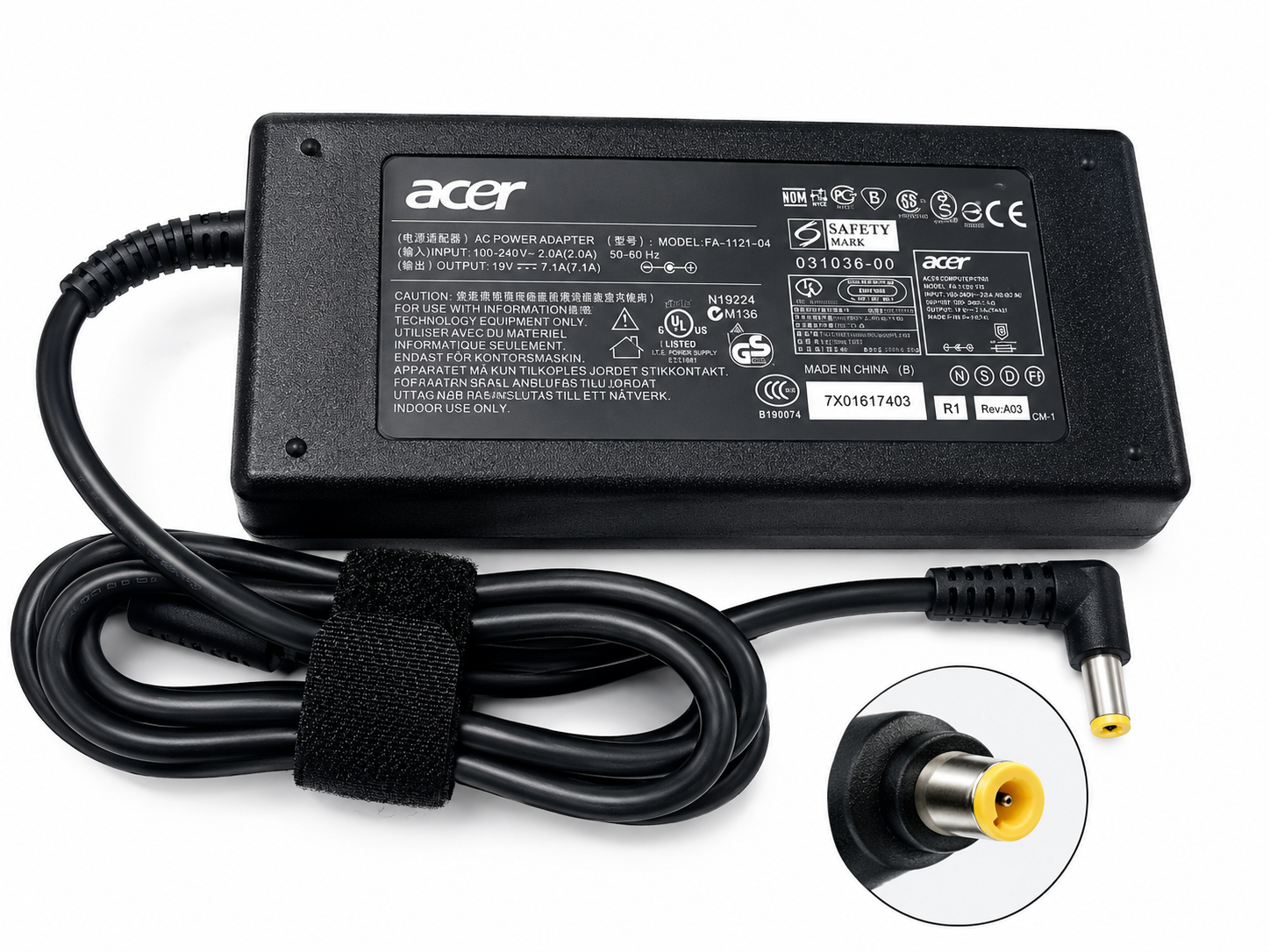 CARGADOR ACER 19V 7.1|P. AMARILLA