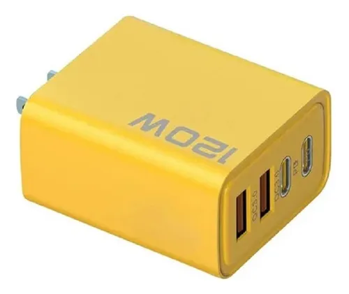 Cabeza de cargador 2 USB C+ 2 USB A - 120W amarillo