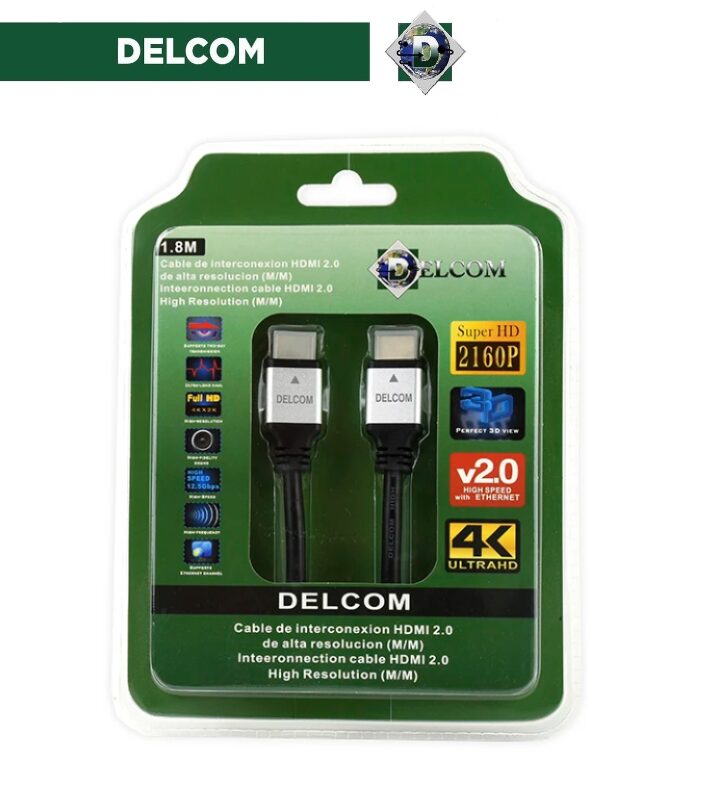 Cable HDMI 1.8 metros 4K |caja verde DELCOM