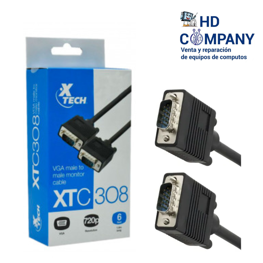 Cable XTECH XTC-308 vga macho a vga macho DB15/DB15M 1.8 mt