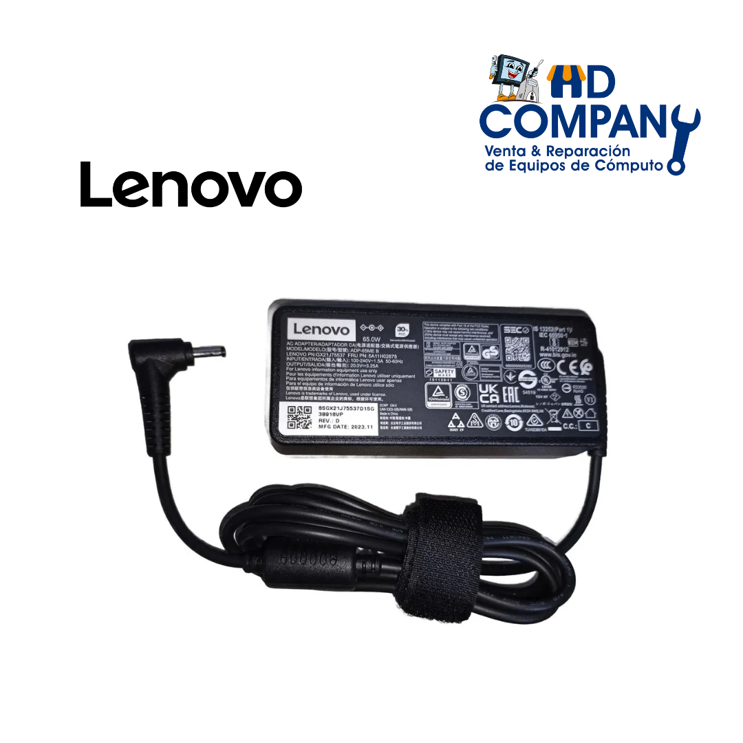 Cargador  LENOVO 20V 3.25A | punta fina