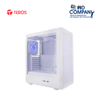 Case Teros TE-1329G, Factor de forma ATX, 250 W, USB 3.0 / 2.0, Audio, BLANCO.
