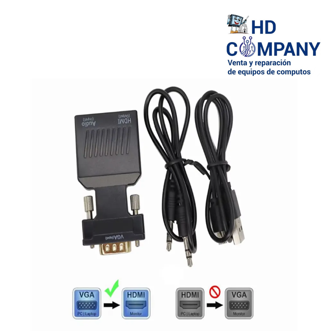 Conversor VGA a HDMI 1080 CUADRADO | caja azul CALIDAD