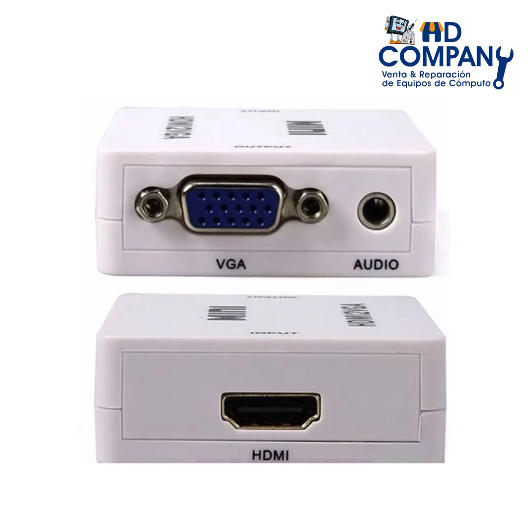 CONVERTIDOR VGA A HDMI - METALIZADO CAJA BLANCA