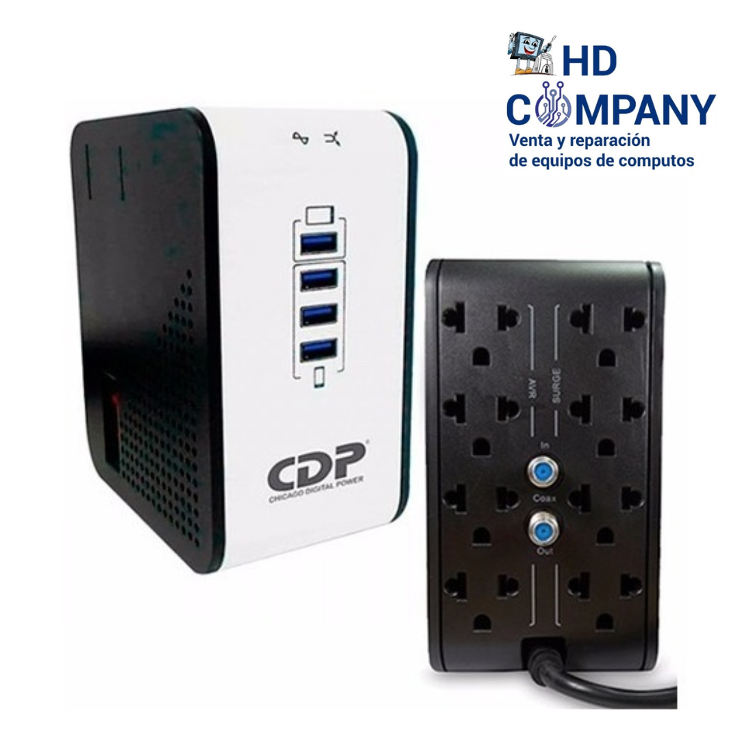 Estabilizador CDP R2CU-AVR1008I 8 TOMAS 1000VA/500W | 4 USB