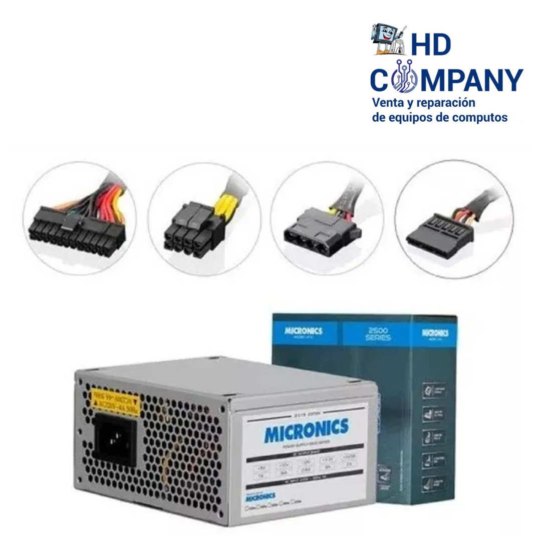Fuente poder MICRONICS slim 250w/650w PSU MICRO ATX