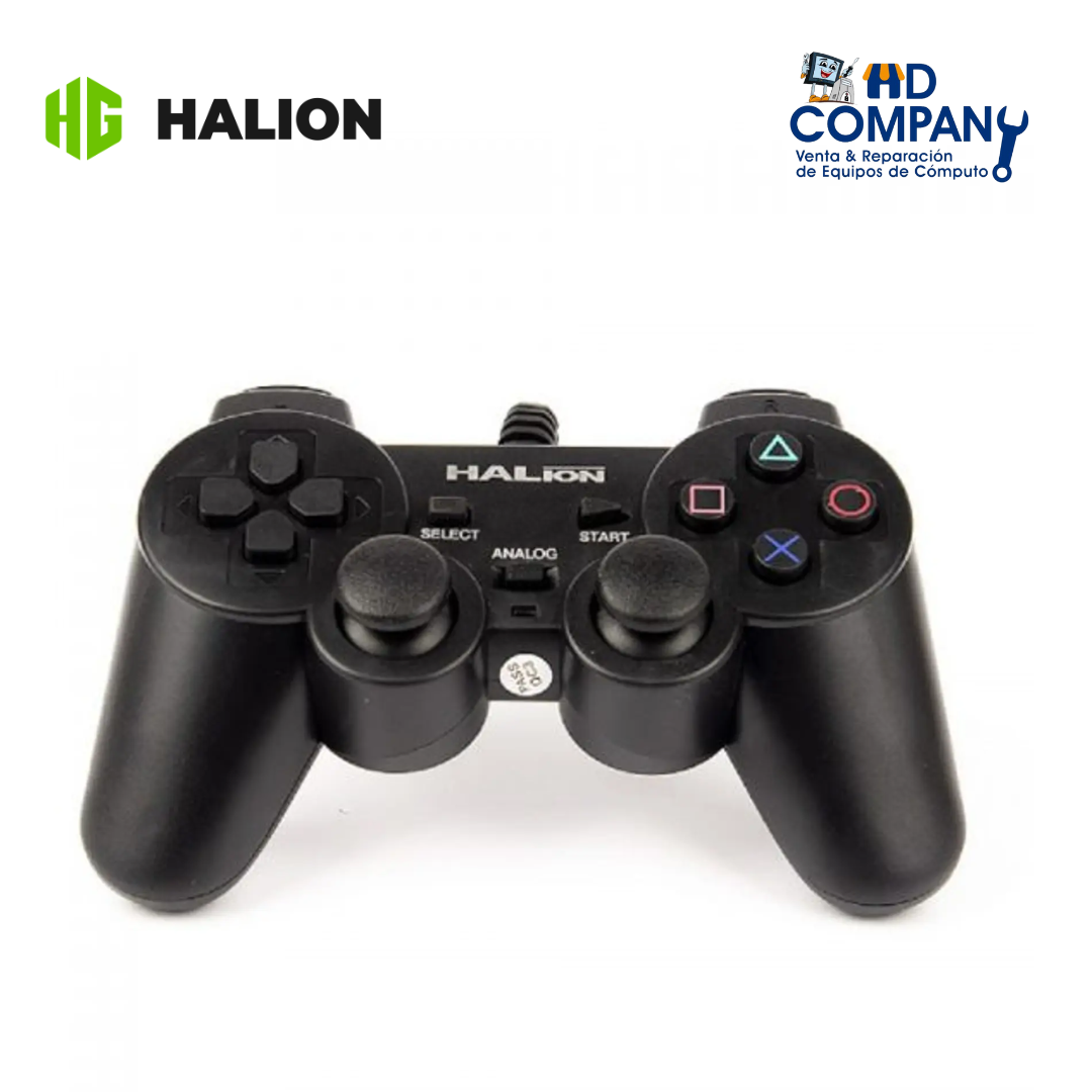 Gamepad HALION HA-2009 USB NEGRO VIBR.