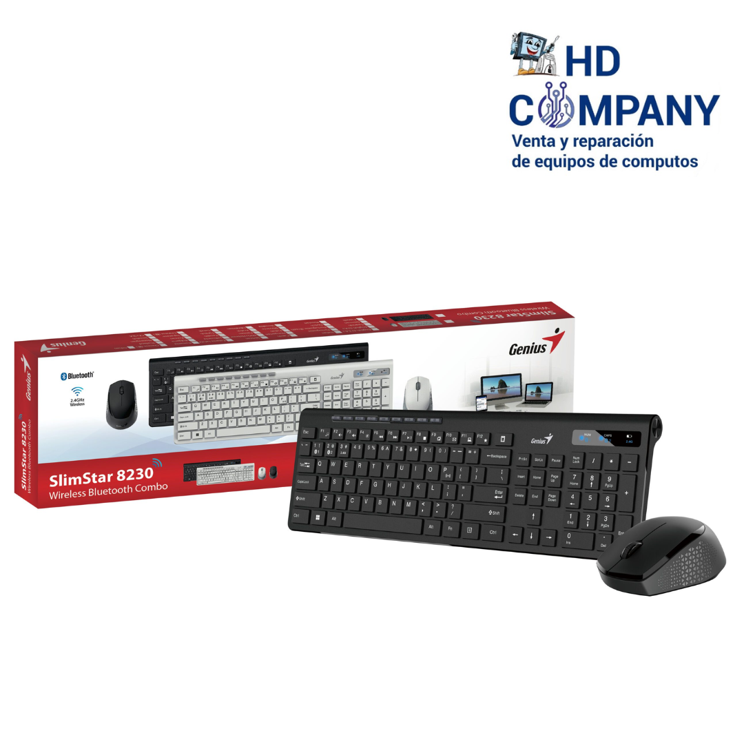KIT TECLADO GENIUS + MOUSE SLIMSTAR 8230 WIRELESS/BLUETOOTH MULTIMEDIA