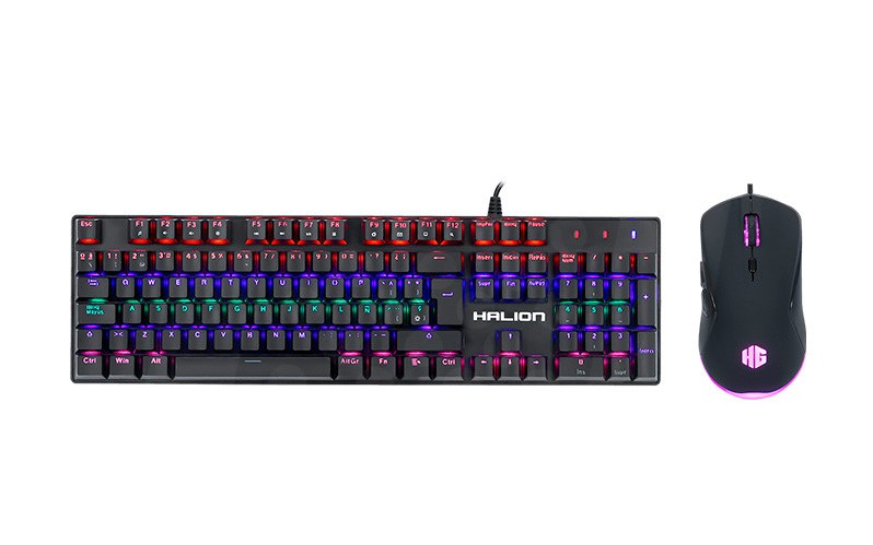 KIT TECLADO MECANICO + MOUSE GAMER HALION SMAUG HA-865C