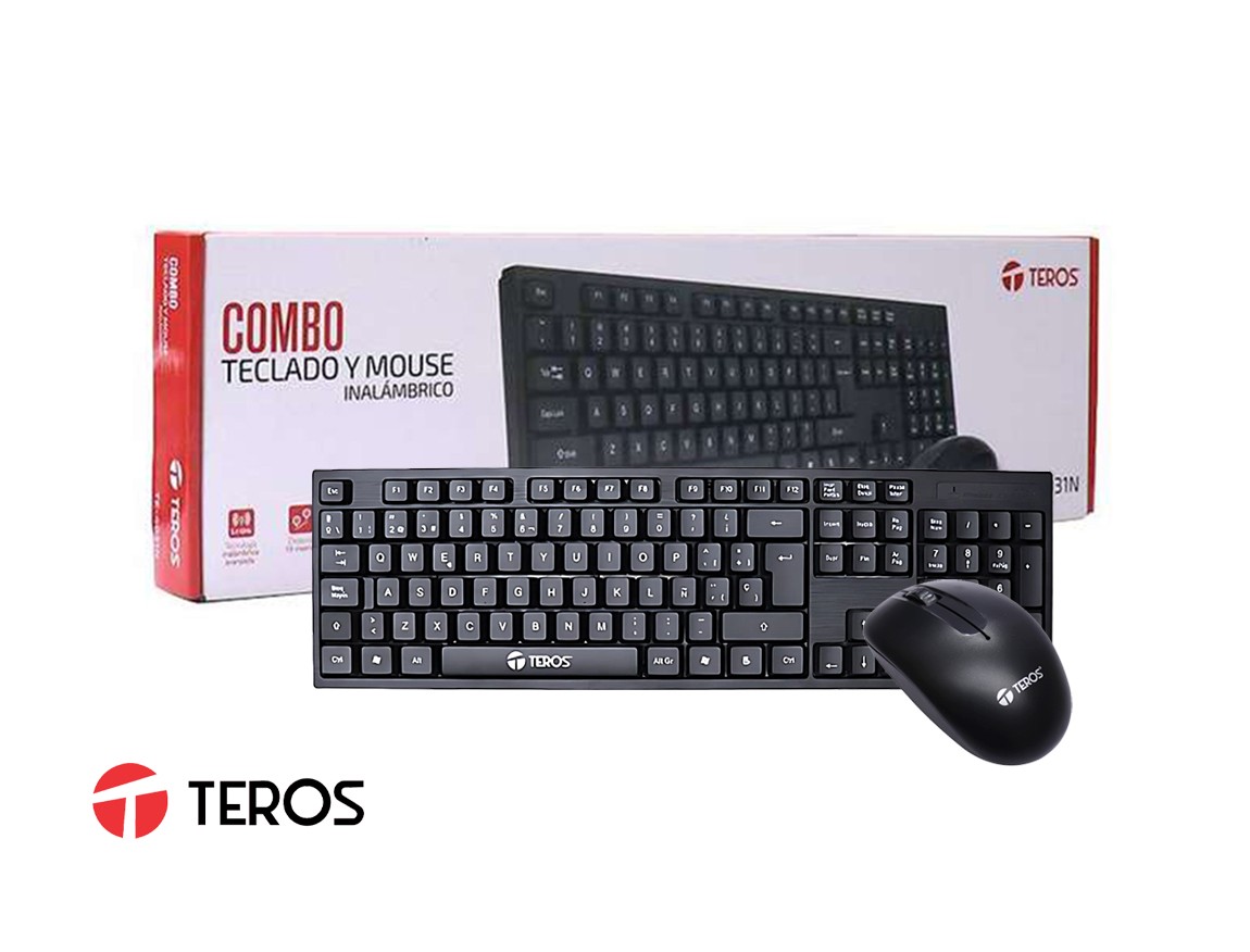 Kit teclado y mouse inalambrico TEROS TE-4071N negro