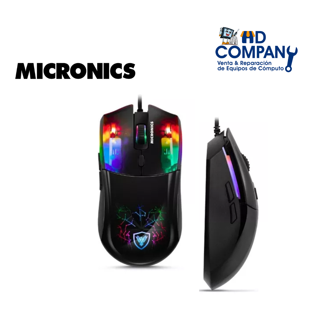 MOUSE GAMER MICRONICS MACHINE NEON GM808|DPI 800 a 7200