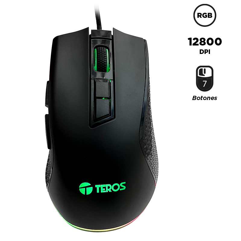 MOUSE GAMER TEROS RGB TE-1211G 7 BOTONES|DPI 12800 USB