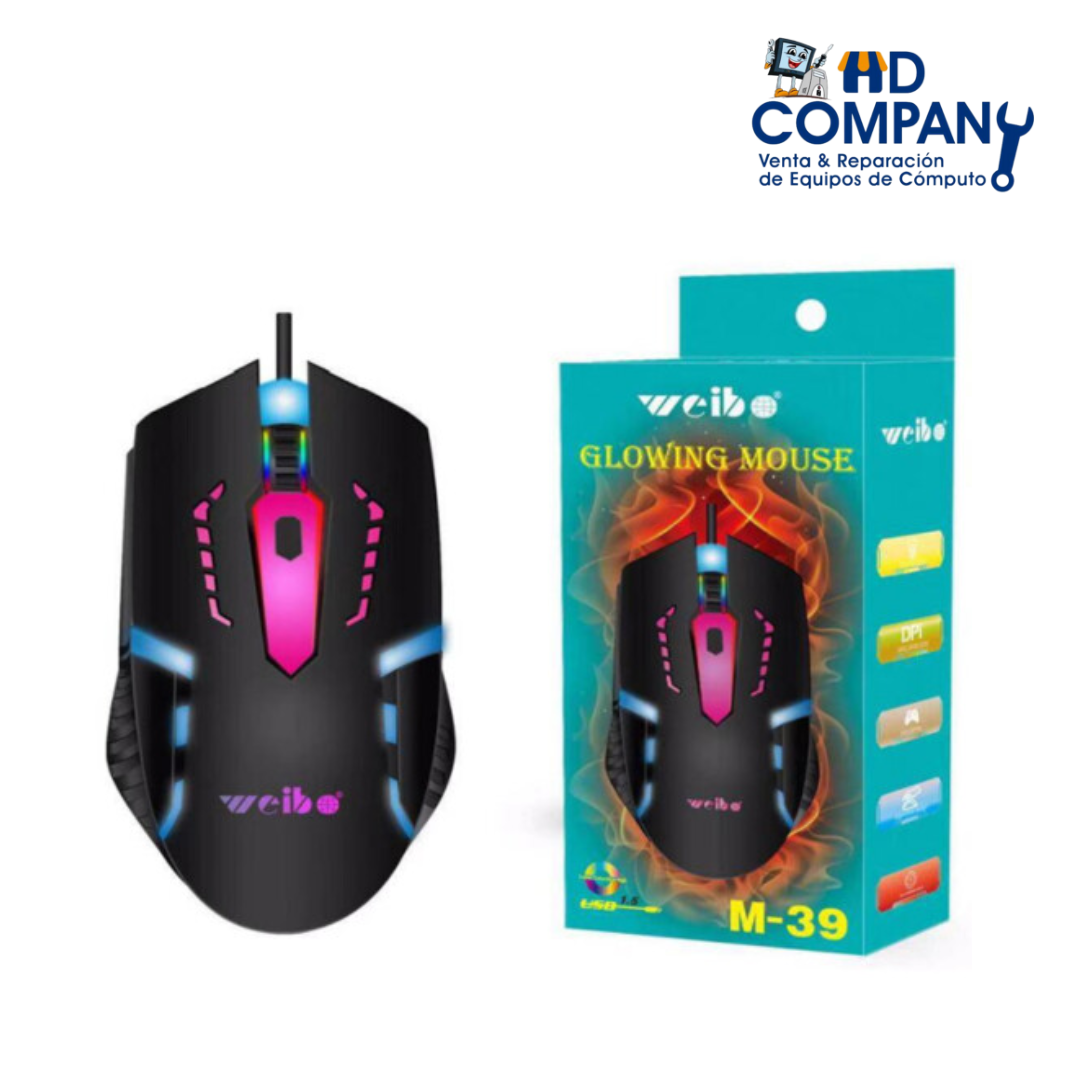 MOUSE GAMER GLOWING M-39 RGB WEIBO|DPI 2400