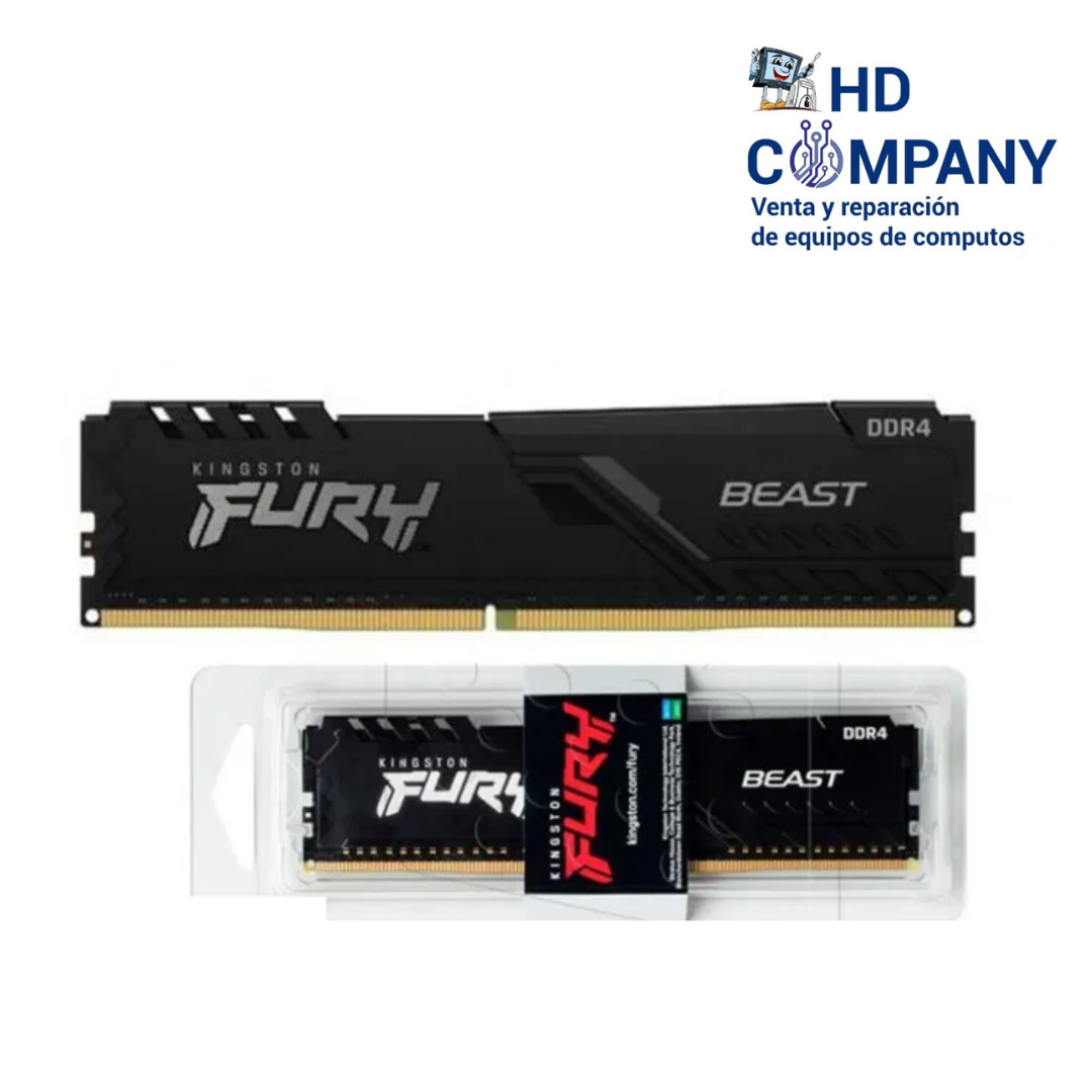 Memoria ram DDR4 KINGSTON FURY BEAST 8gb, 2666 / 3200
