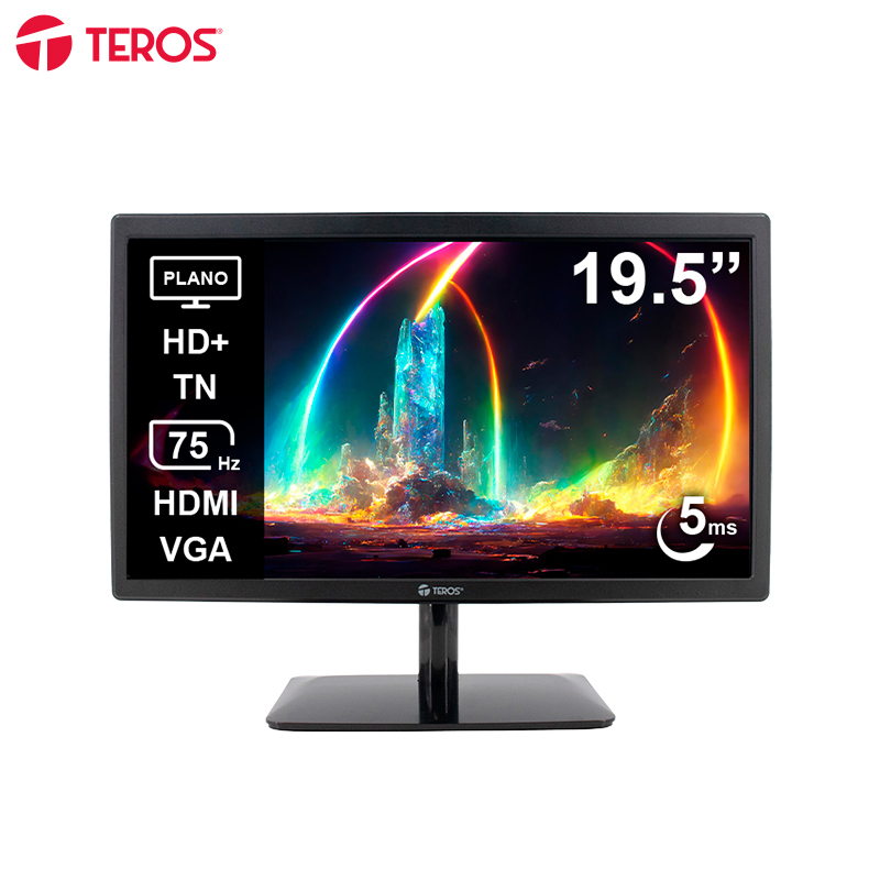 Monitor plano TEROS TE-1916S, 19.5" TN, 75Hz, 5 ms, HDMI/VGA