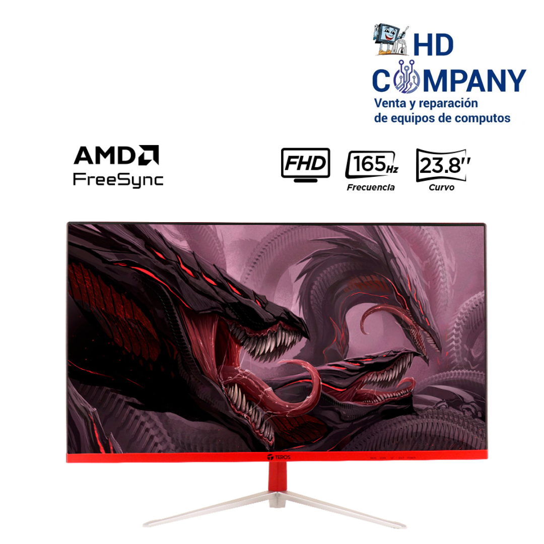 Monitor curvo gaming TEROS TE- 2471G, 23.8" FHD VA, 165 Hz, 2 ms, HDMI, DP