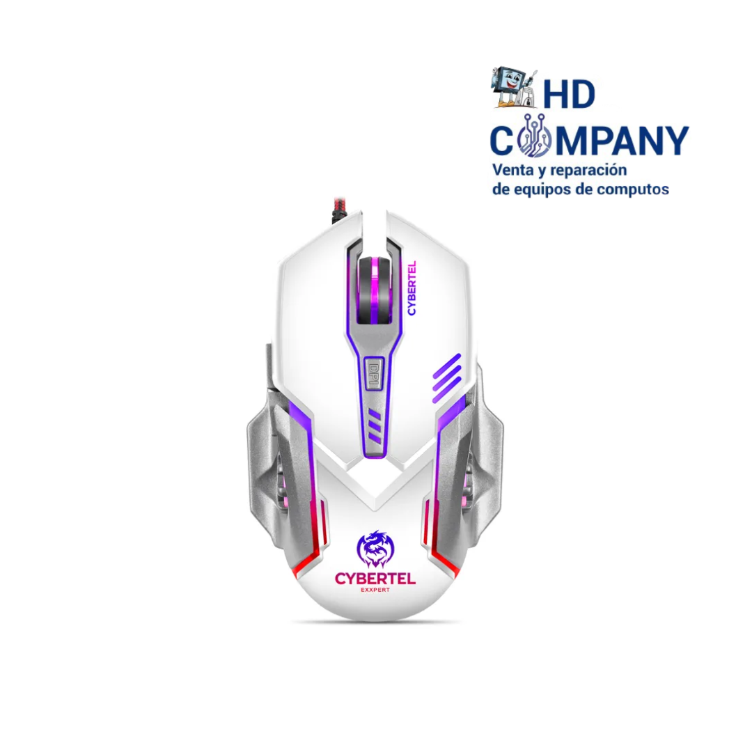 Mouse Gamer EXXPERT WHITE CYB M502W USB 7LEDS 6B 3200DPI CYBERTEL