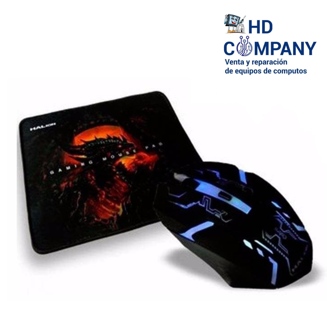 Mouse Gamer + Mouse Pad  HALION 4D COBRA HA-911P