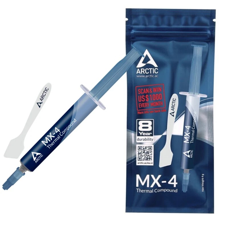 PASTA TERMICA ARCTIC MX-4 4Grs CON ESPATULA en Bolsa sobre