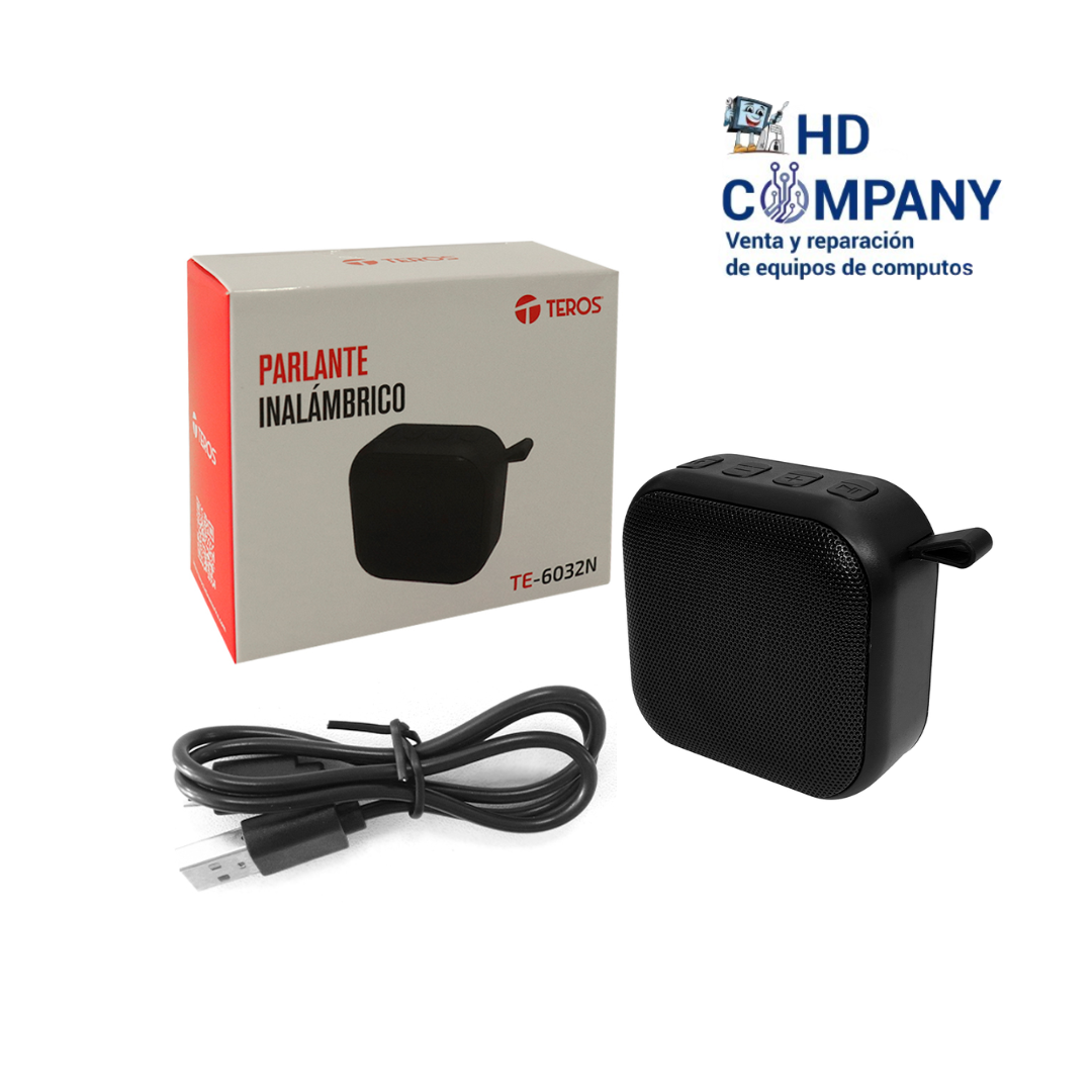 Parlante TEROS TE-6032N, bluetooth, 5 W, 400 mAh, negro