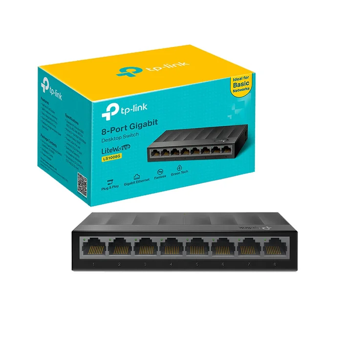 Switch TP-LINK D LS1008G 8 PORT GIGABIT RJ-45 10/100/1000 Mbps