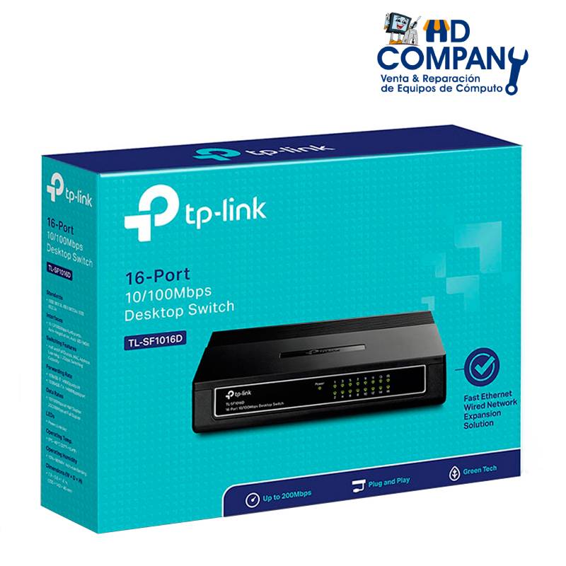 Switch TP-LINK TL-SF1016D 16 puertos a 10/100 Mbps