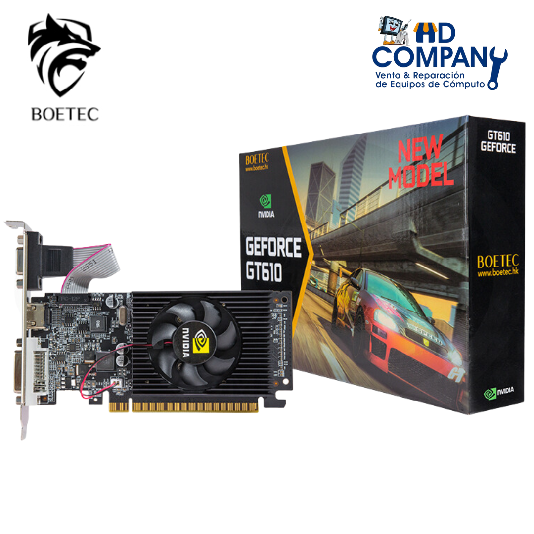 TARJETA DE VIDEO 2GB BOETEC GEFORCE GT610 2GB GDDR3 64BITS