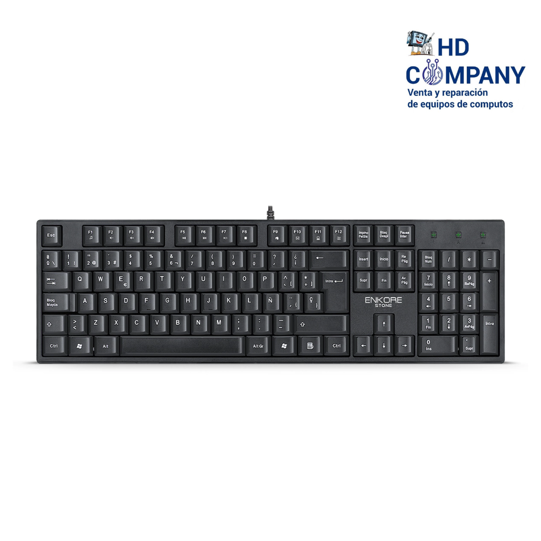 TECLADO ALAMBRICO MULTIMEDIA ENKORE  STONE ENK100 BLANCO