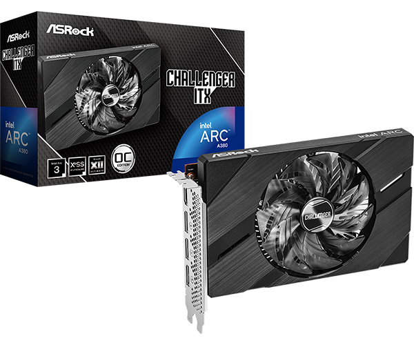 Tarjeta de video ASRock Intel Arc A380 Challenger ITX 6GB OC, 6 GB GDDR6, PCI-E 4.0