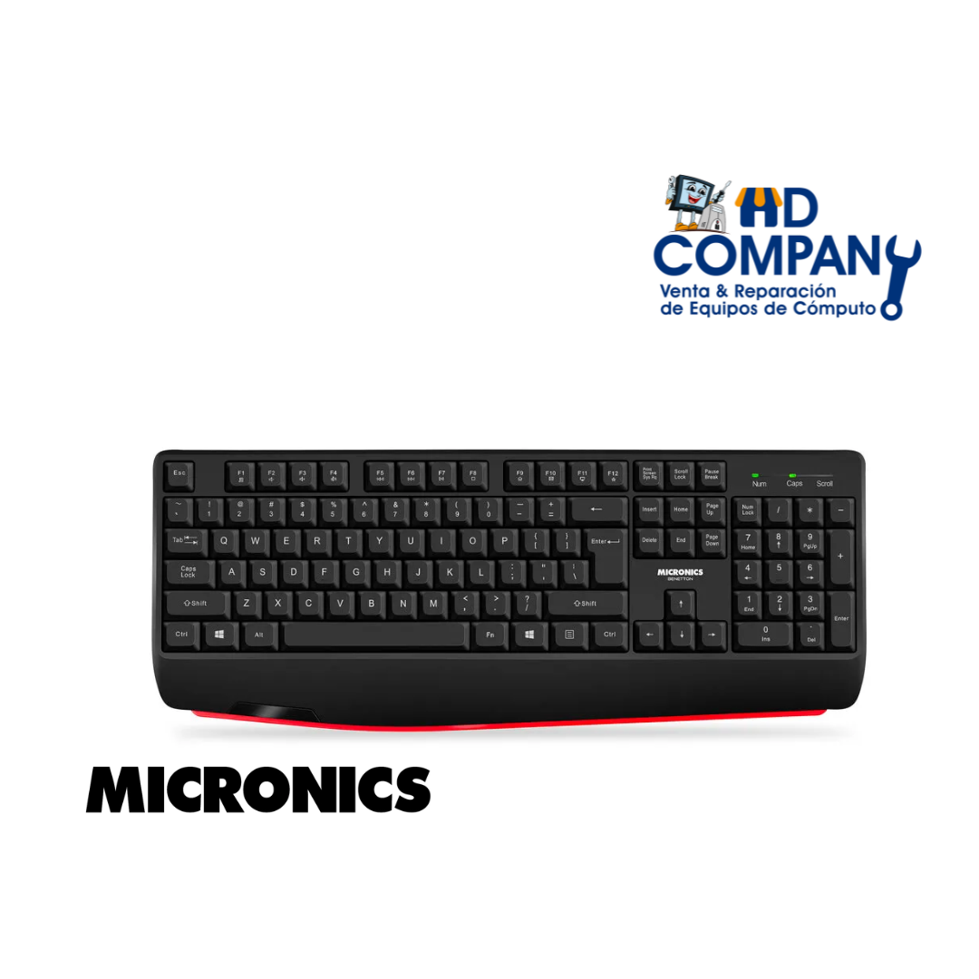 TECLADO ALAMBRICO Multimedia Benetton Black Mic K601b Micronics